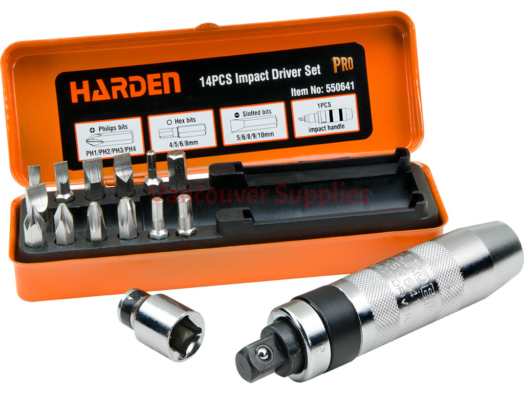 14pcs 1 2 Drive Impact Driver Set Screwdriver Screw Remover Reversible